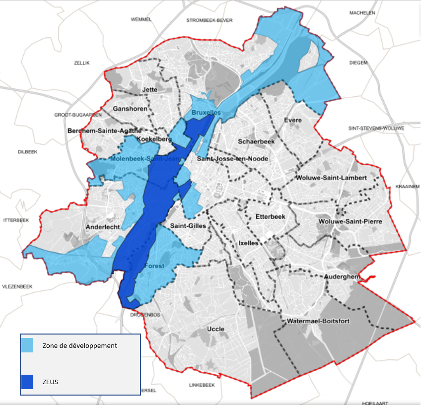Subsidia KBC brussels zones de développement Région bruxelloise