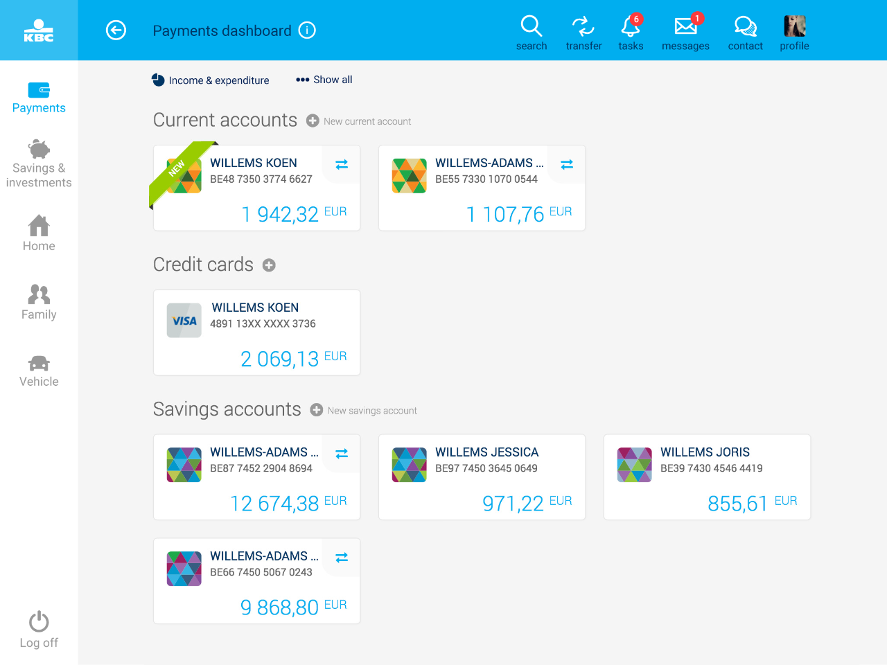 Payments in KBC Brussels Touch