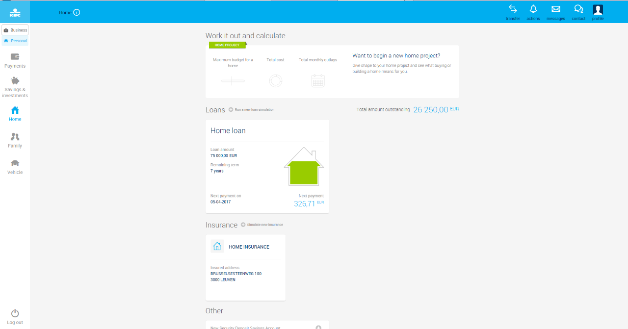 Home in KBC Brussels Touch