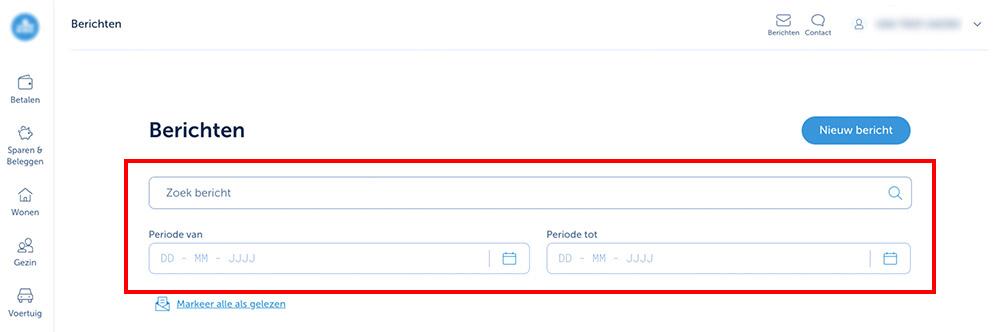 Hoe zoek ik een bericht uit een bepaalde periode?