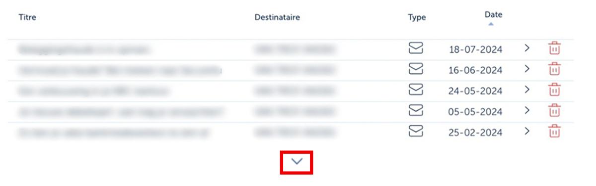 Cliquez sur la flèche en dessous de la liste pour voir les articles plus anciens.