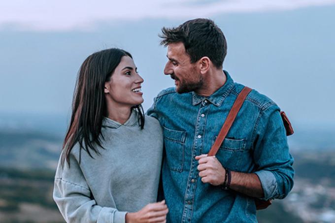 Illustrative image of a young couple on page about pension savings funds 