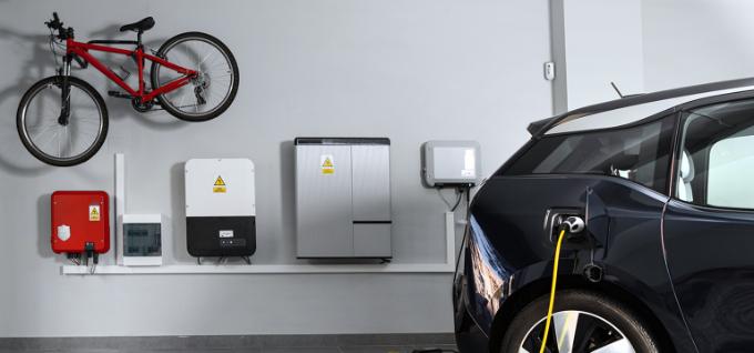 Man installs a home battery